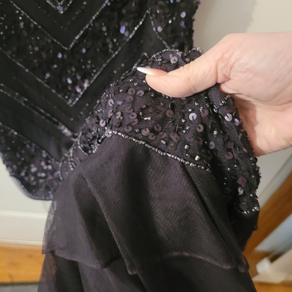 Patra eggplant color sequined dress & jacket - Picture 3 of 8